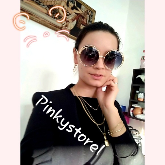 🐚NEW Vintage Gold Dark Purple Sunglasses🐚 - Picture 4 of 8